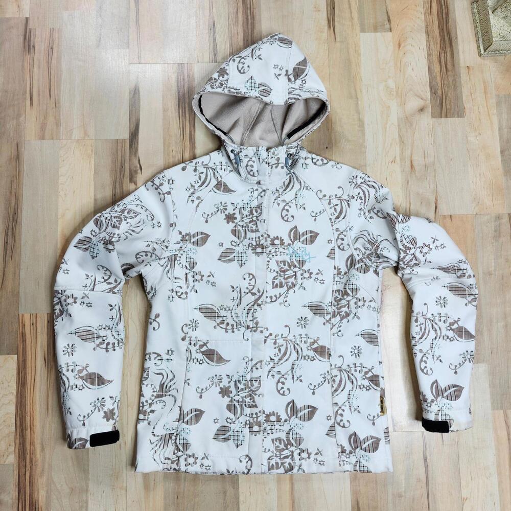 Firefly Softshell Jacket Floral Print Hooded Full Zip S/P